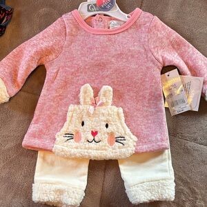 Quiltex Pink and Cream Bunny Pajama Set